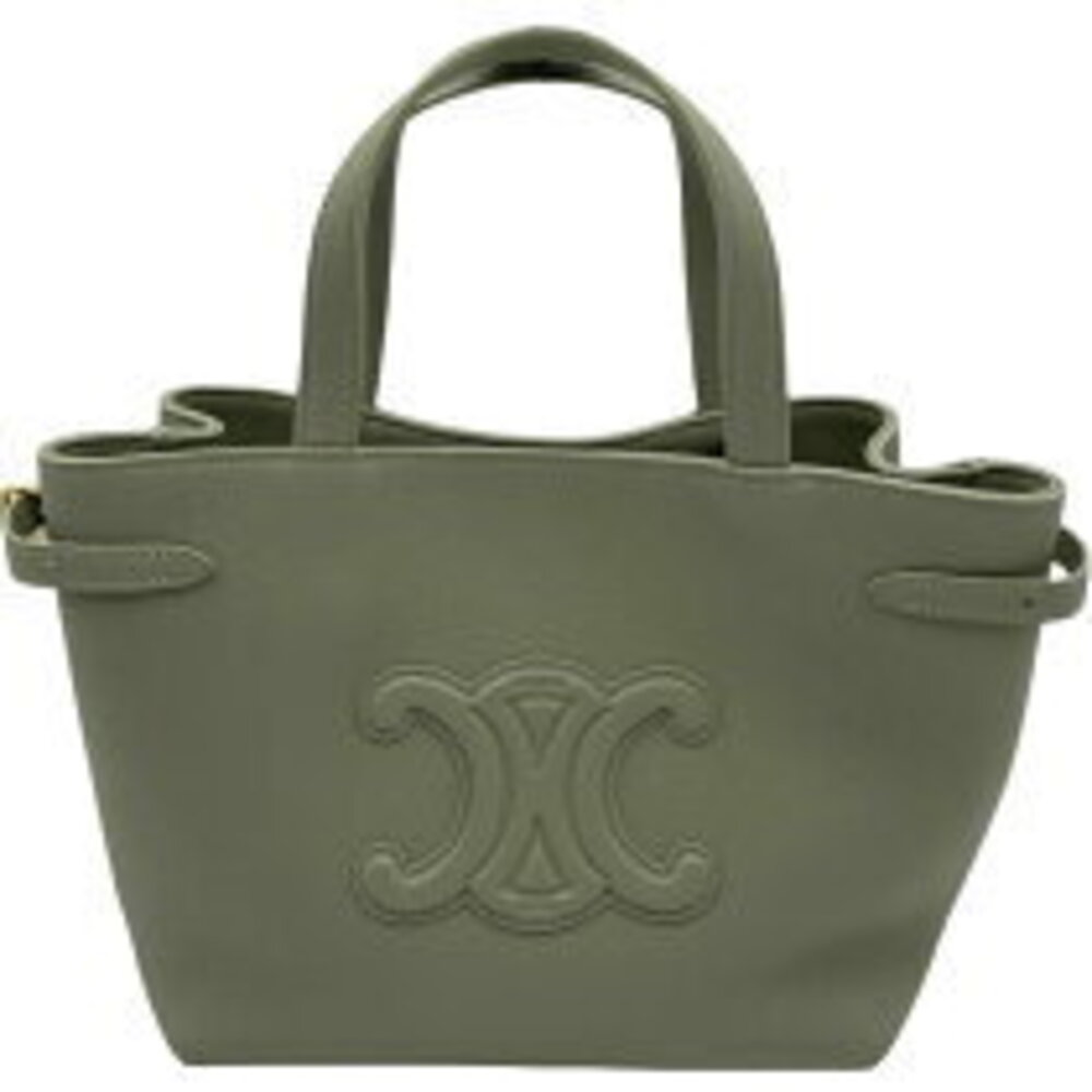 Celine Cabas Anais Green Calfskin Shoulder Bag Hardware